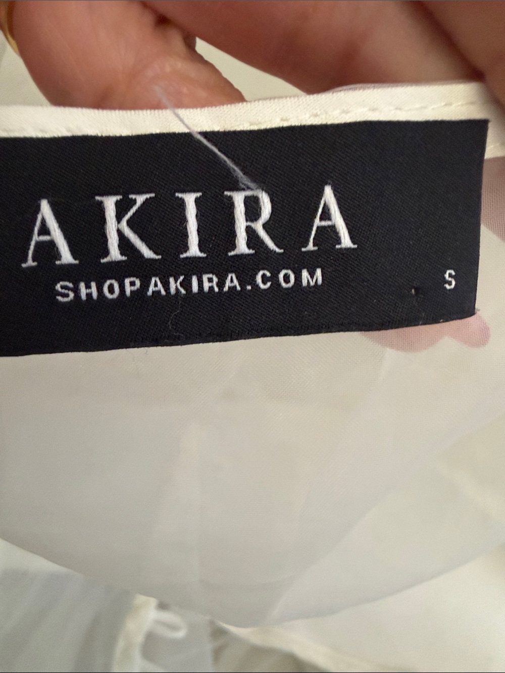 AKIRA Sheer White Organza Corset-Front Peplum Blouse - Picture 9 of 9